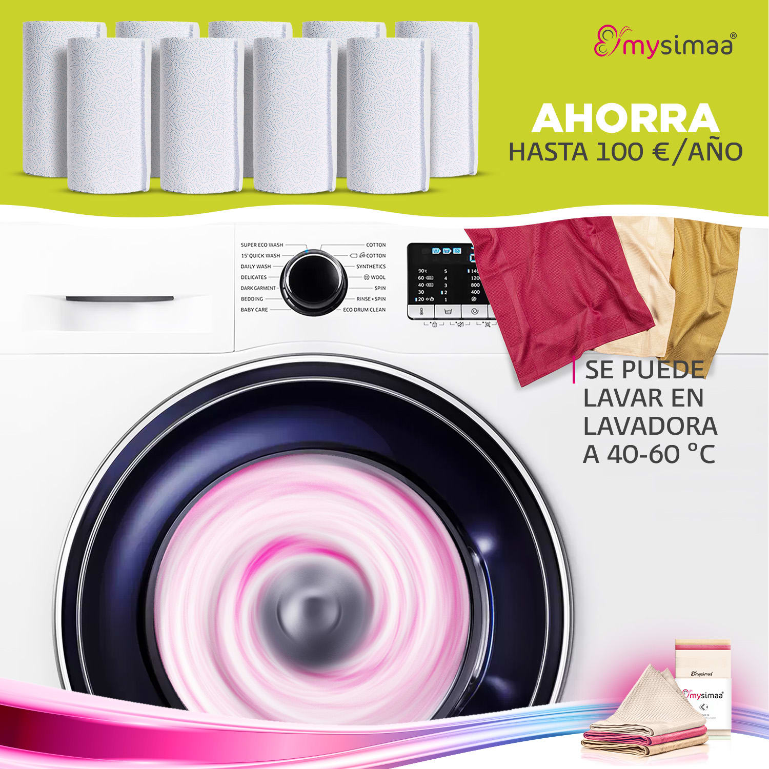 Paños de limpieza profesionales Pack clásico 60x40 cm Natural