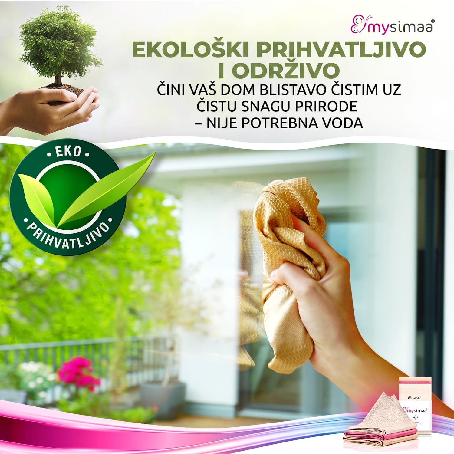 Profesionalne krpe za čišćenje, Classicpack, krpe za čišćenje, mikrofibra 60 x 40 cm Priroda