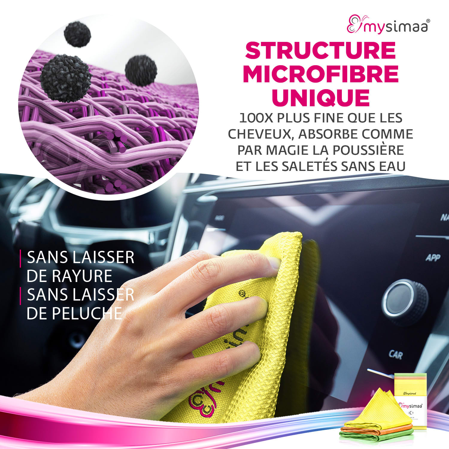 Professional Cleaning Cloths poetsdoekjes microvezel 40x40 cm neon-