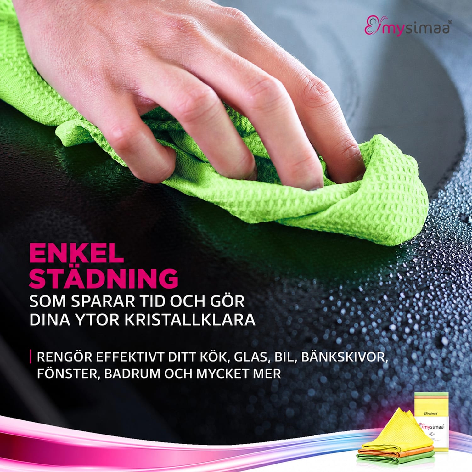 Professional Rengöringsdukar torkdukar mikrofiber 40x40 cm néon