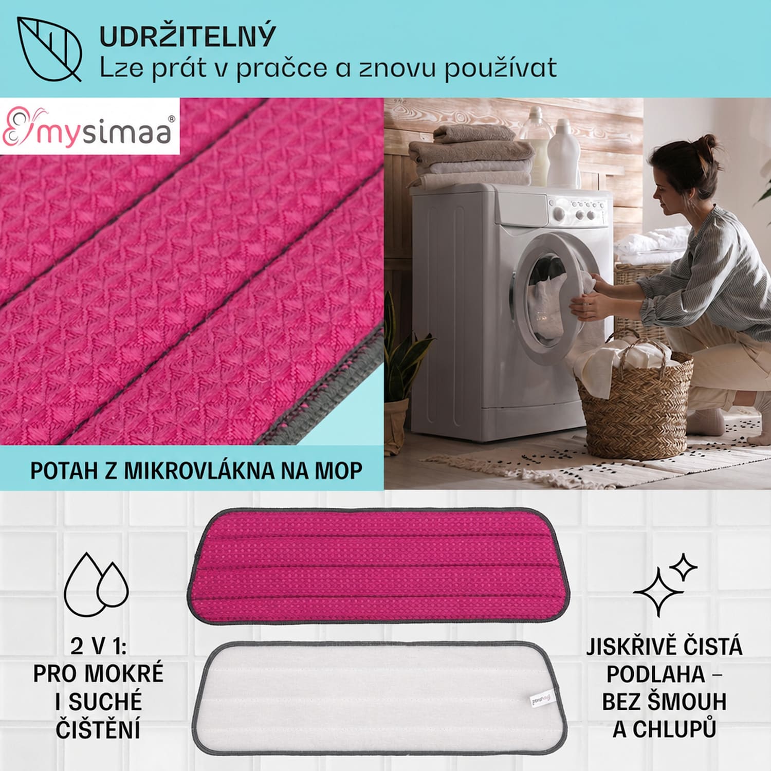 Profesionální Glisten Spray Mop, mop s nádržkou na vodu 