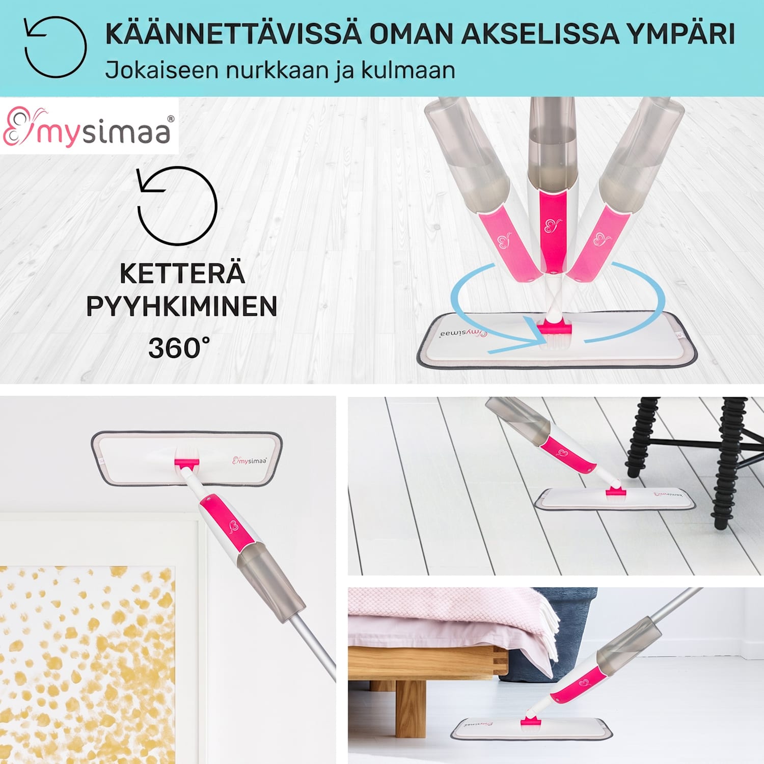 Professional Glisten Spray Mop -siivousmoppi vesisäiliöllä 