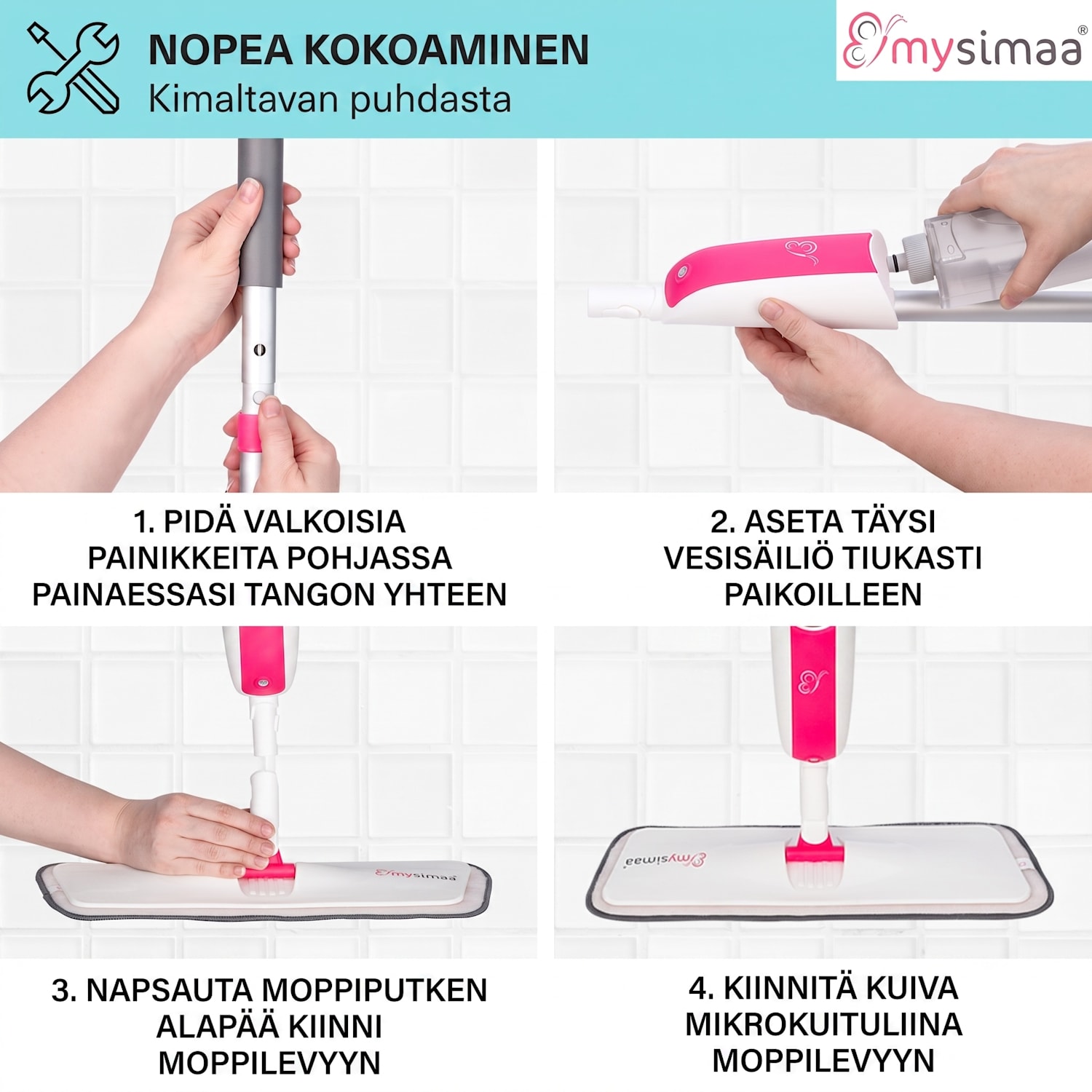 Professional Glisten Spray Mop -siivousmoppi vesisäiliöllä 