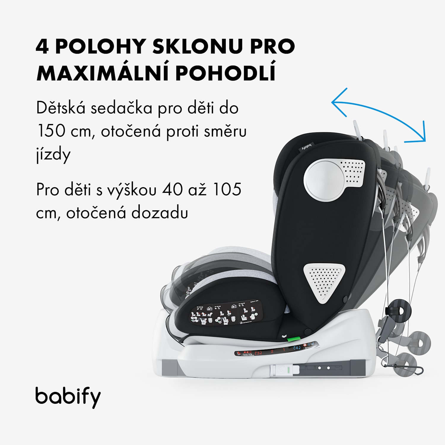 Onboard 360°, dětská autosedačka 0–12 roků, ISOFIX 5bodový pásový systém, R44/04 