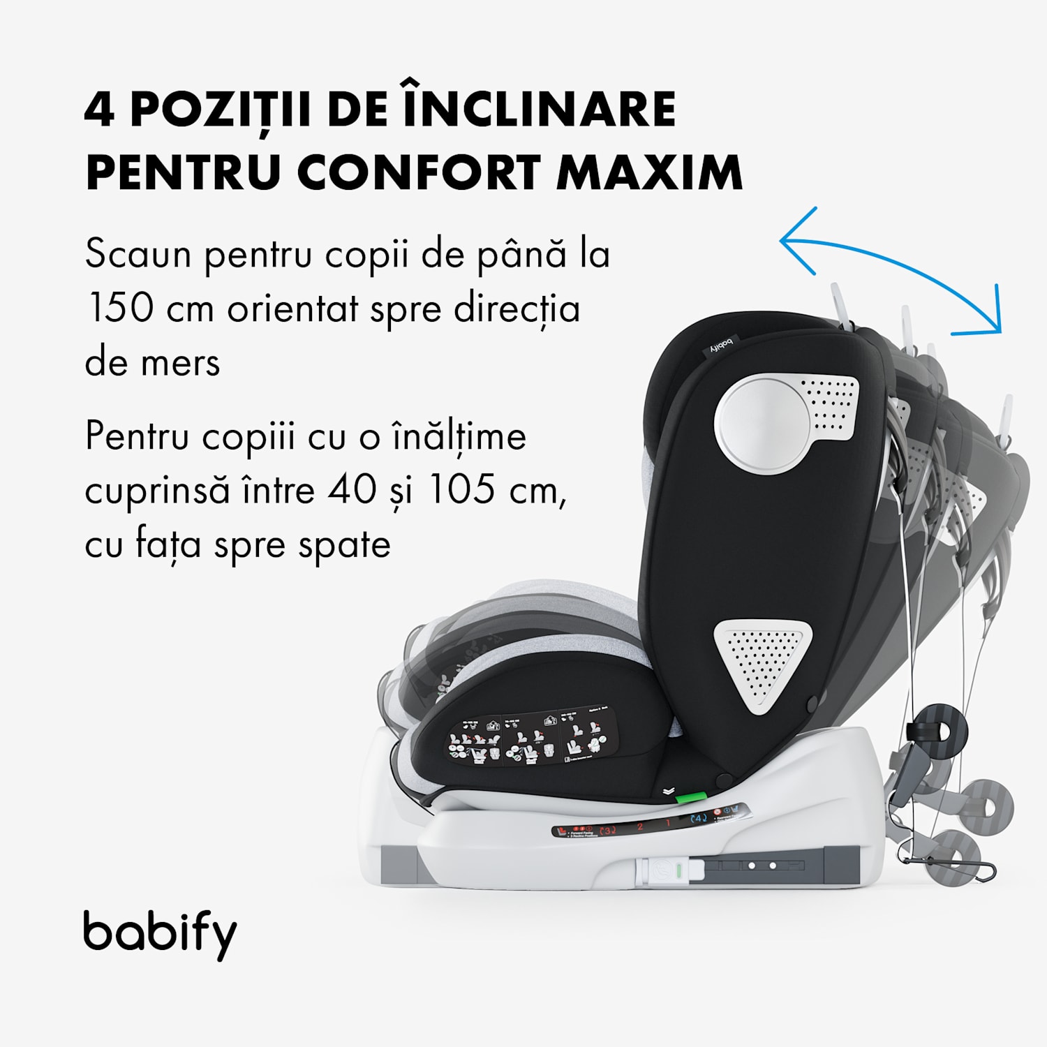 Onboard 360°, scaune auto pentru copii 0-12 ani, sistem ISOFIX centura in 5 puncte, R44/04 