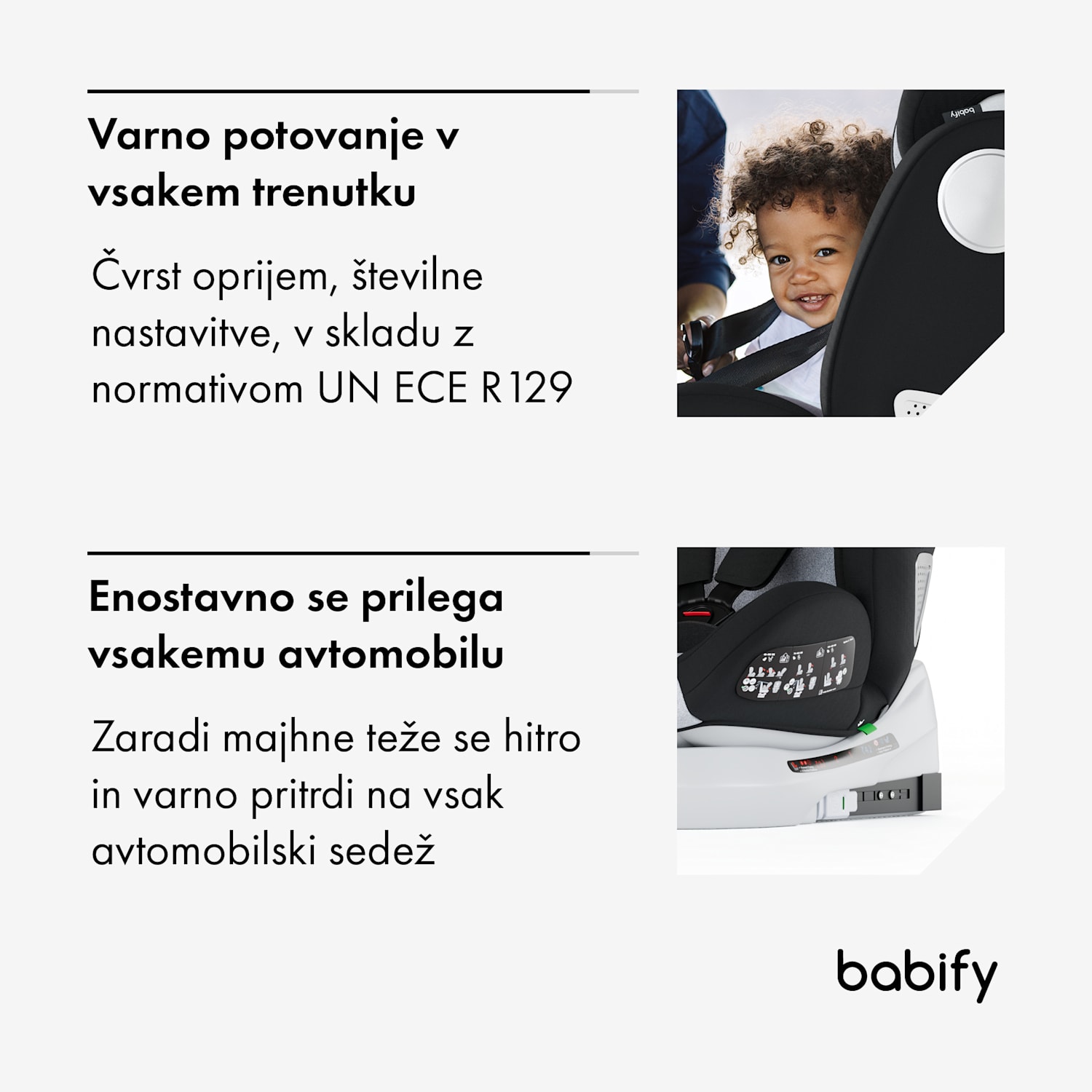 Onboard 360°, otroški avtosedež, 0-12 let, 5-točkovni sistem varnostnih pasov ISOFIX, R44/04 