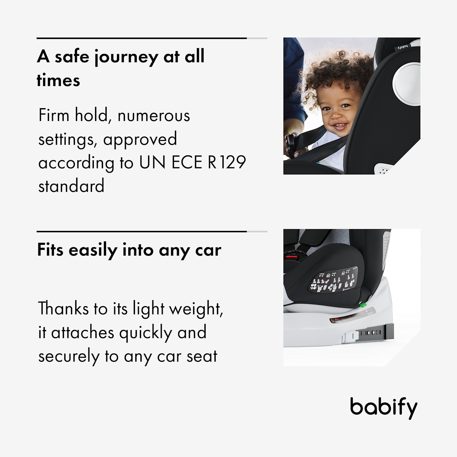 Onboard 360° child car seat 0-12 years ISOFIX 5-point belt system, R44/04 