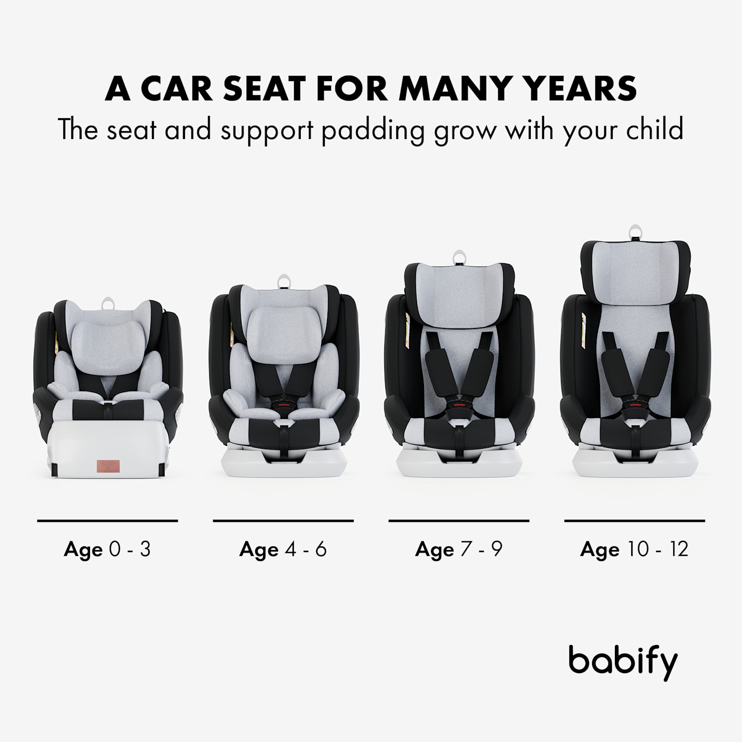 Onboard 360° child car seat 0-12 years ISOFIX 5-point belt system, R44/04 