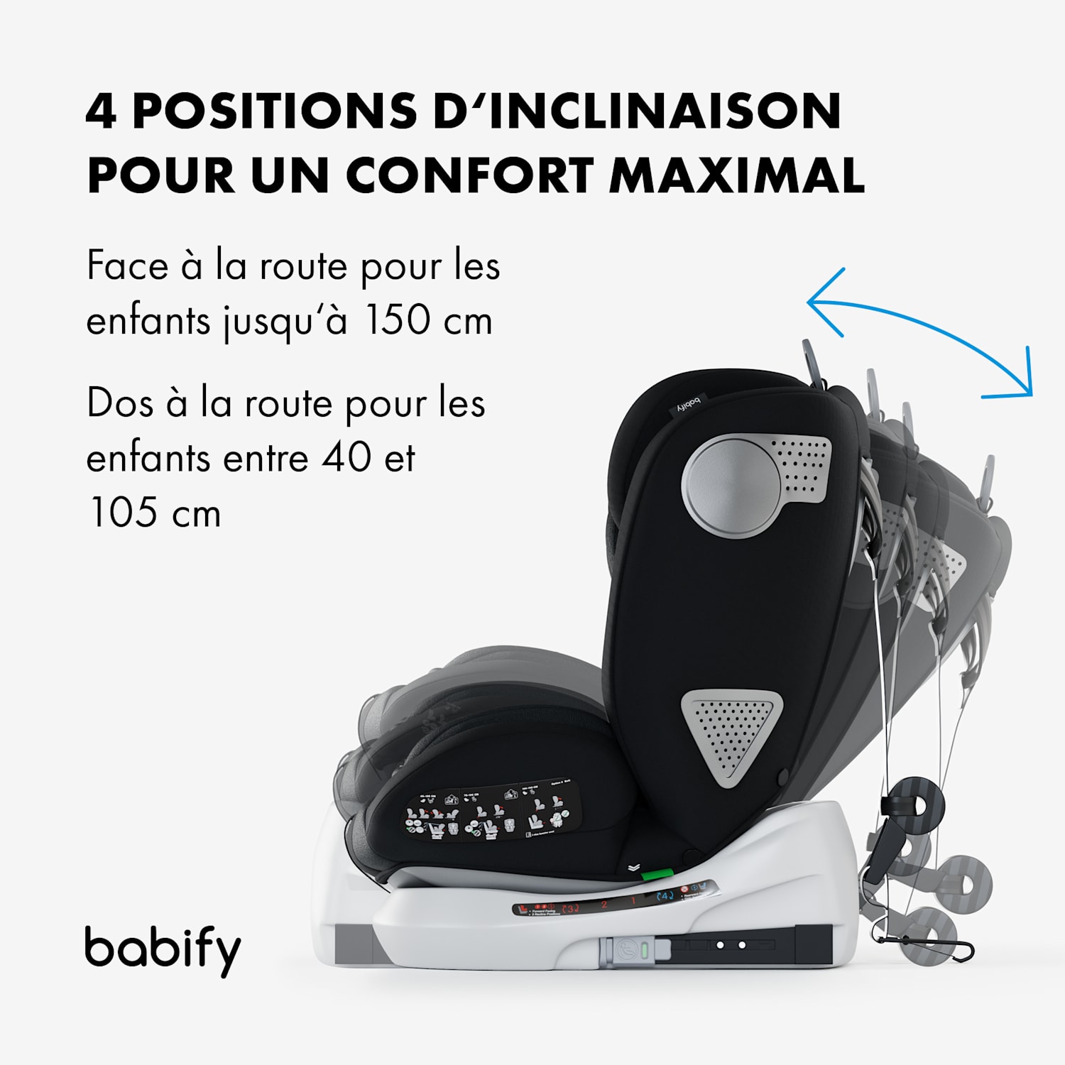 Siège auto Isofix 360° 0-12 ans Système de ceinture ISOFIX 5 points R44/04 