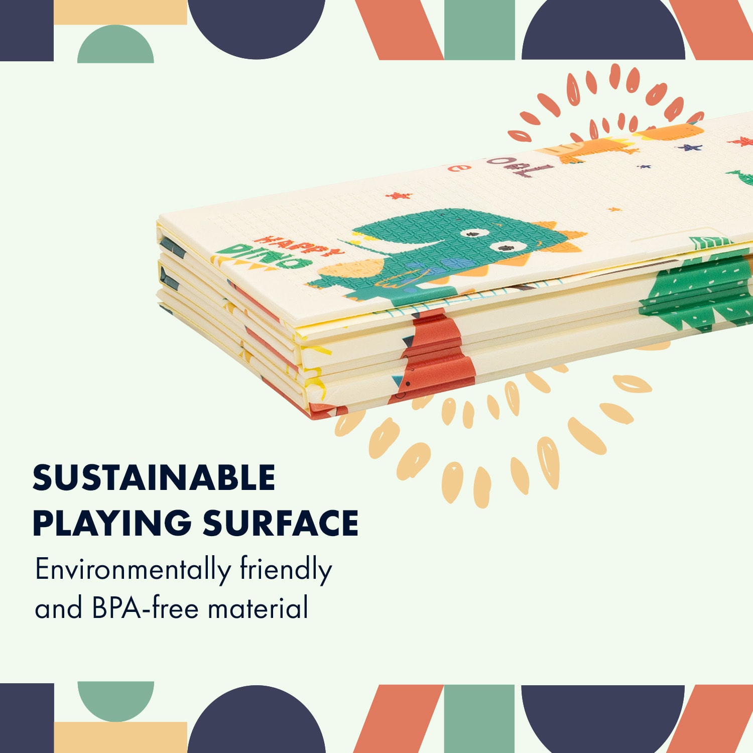 Podložka na hranie, skladacia, 1cm, motív dinosaurus   