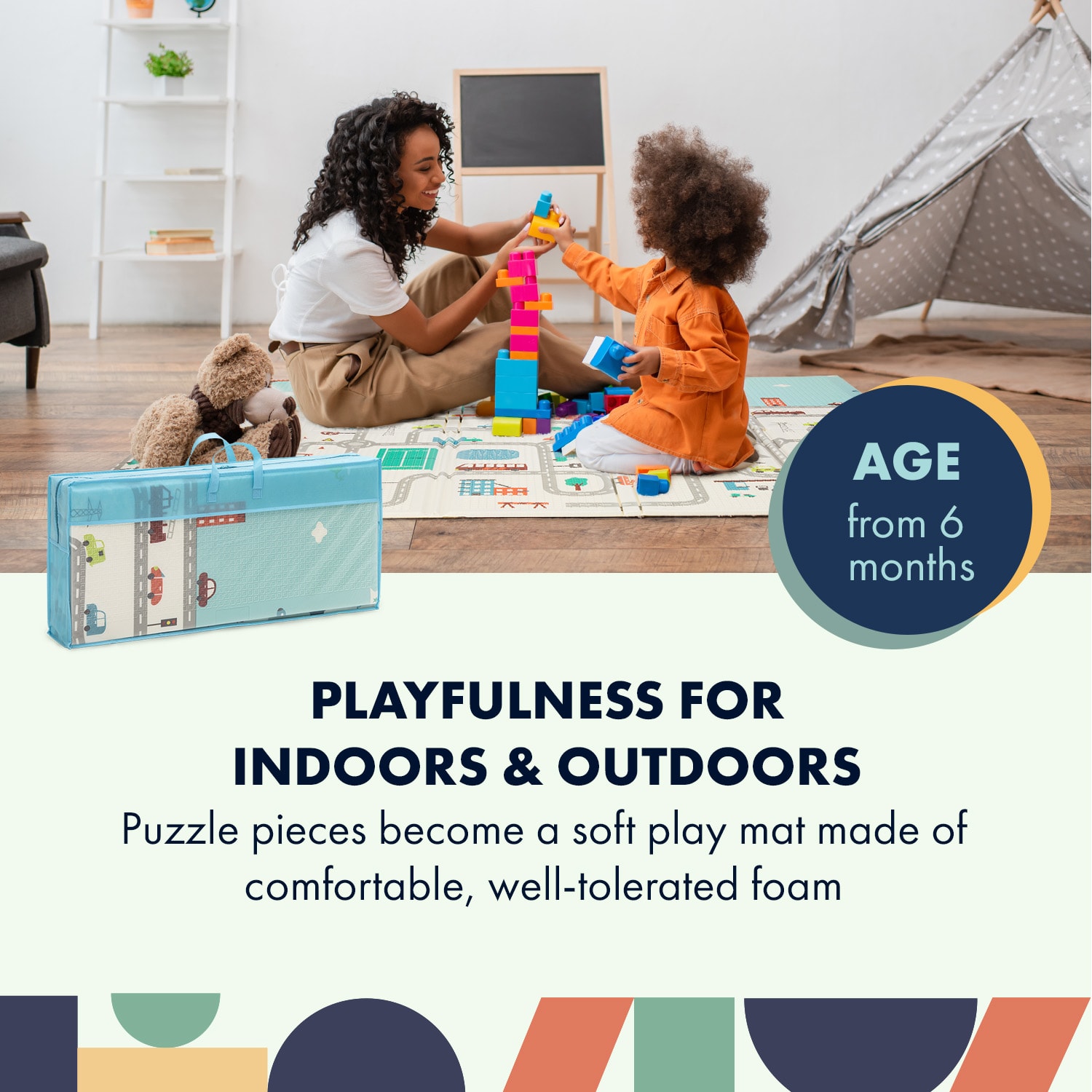 Podložka na hranie, skladacia, 1,5 cm, motív autá 