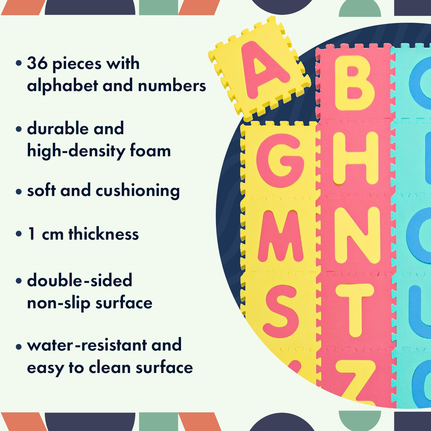 Podložka na hranie, s hračkou, 36 ks, Puzzle Multi 