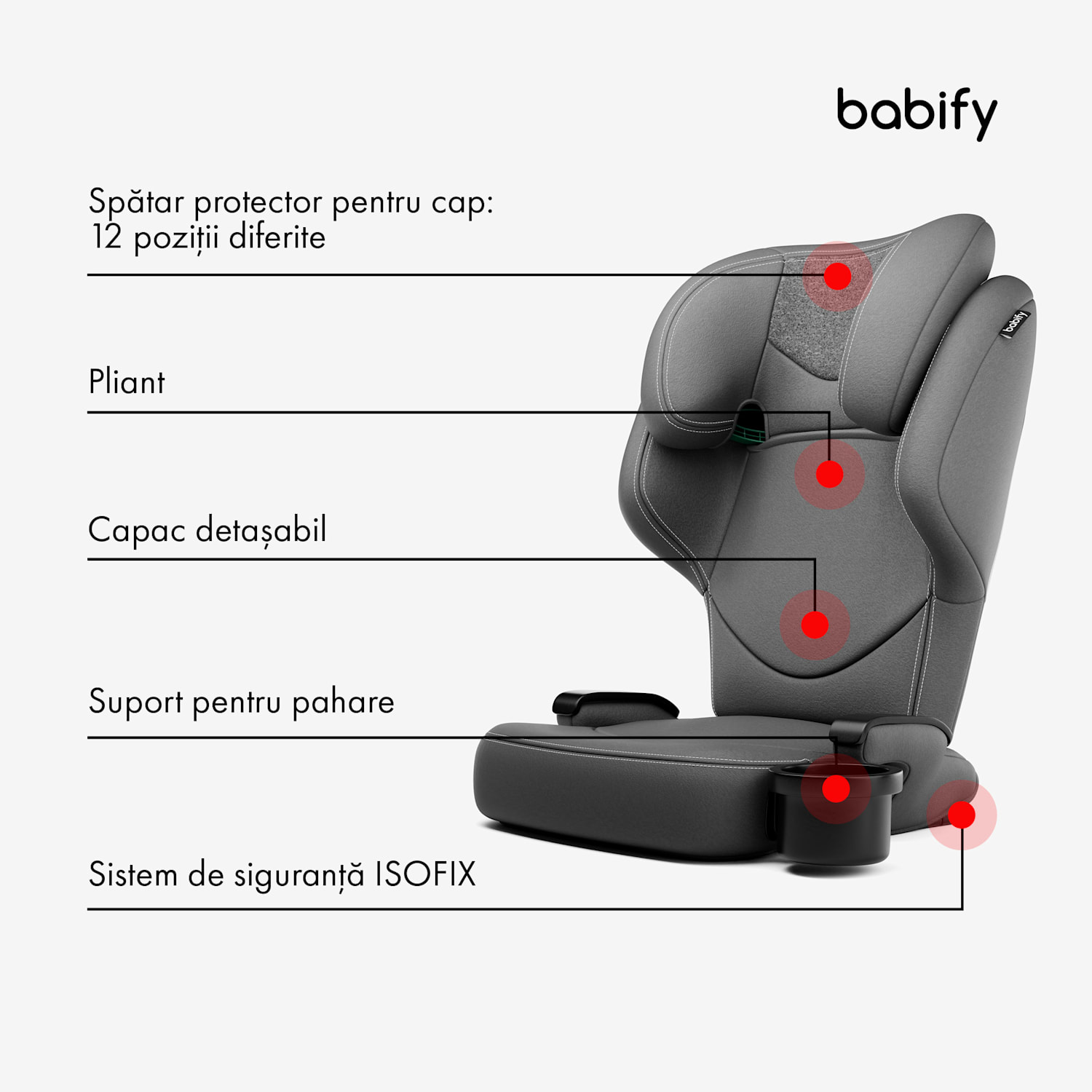 Urban, scaun auto pentru copii, 3 - 12 ani, sistem ISOFIX cu centură în 3 puncte, R44/04 