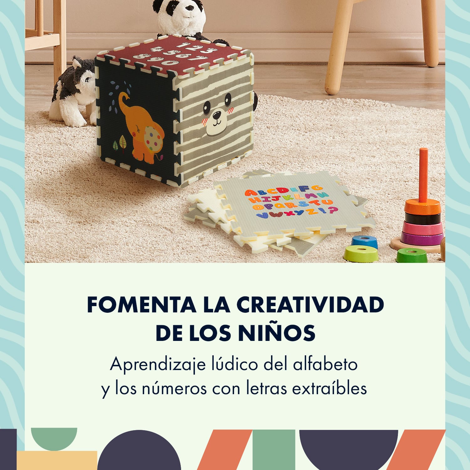 Alfombra puzle para bebé XL 1,5 cm animales 
