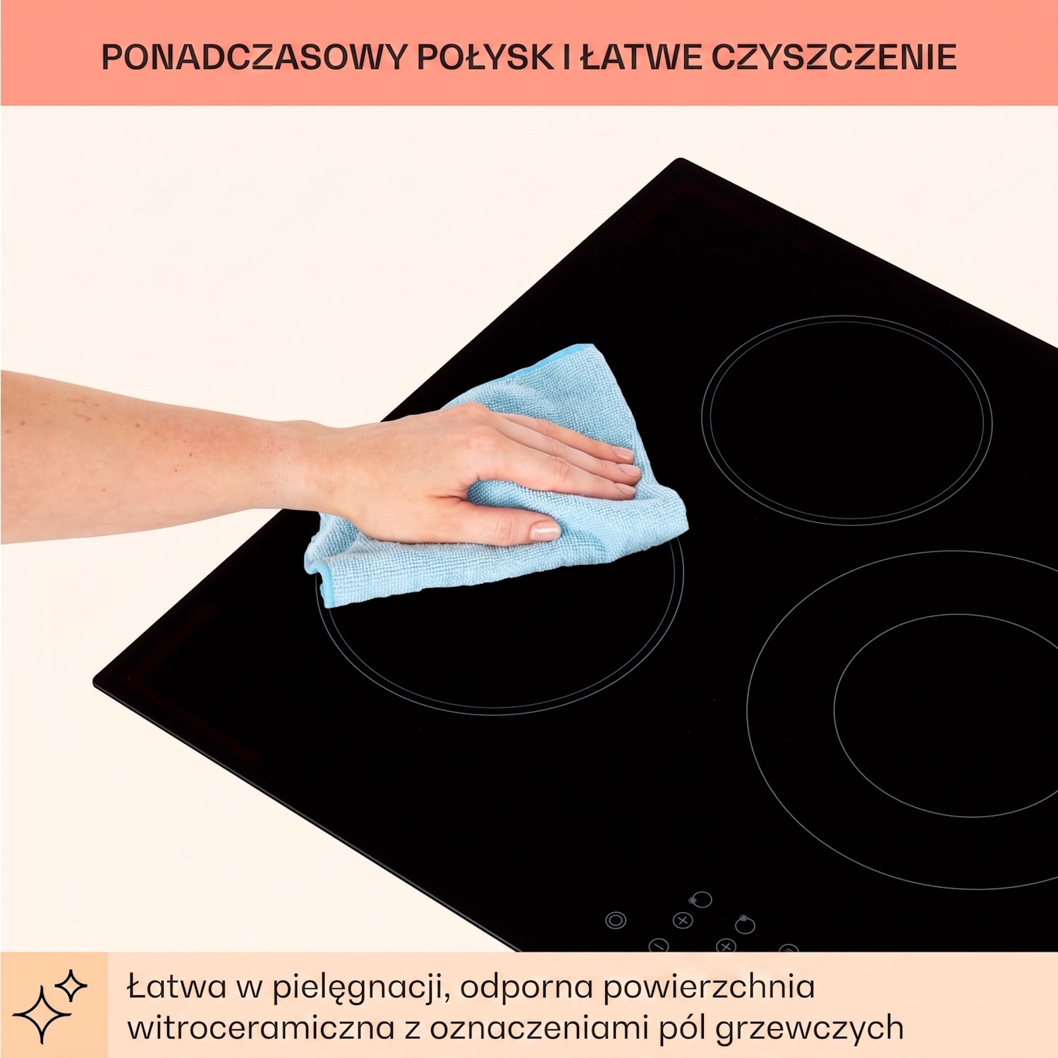 Virtuosa 5, płyta ceramiczna do zabudowy, 5 stref, 8200 W, płyta szklano-ceramiczna 