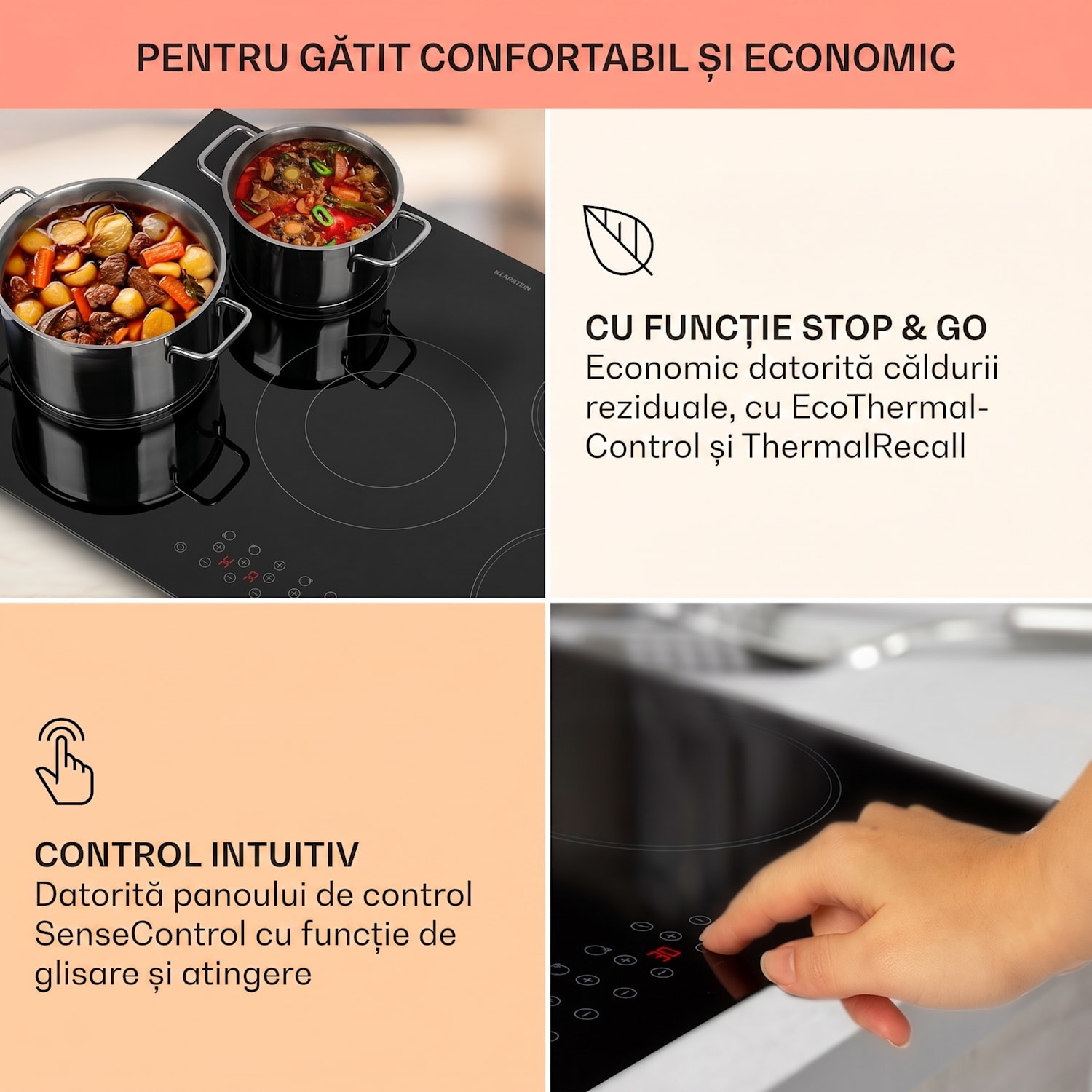 Virtuosa 5, plită încorporabilă, 5 zone, 8200 W, sticlă ceramică 75 cm | Dublu | Fără ramă