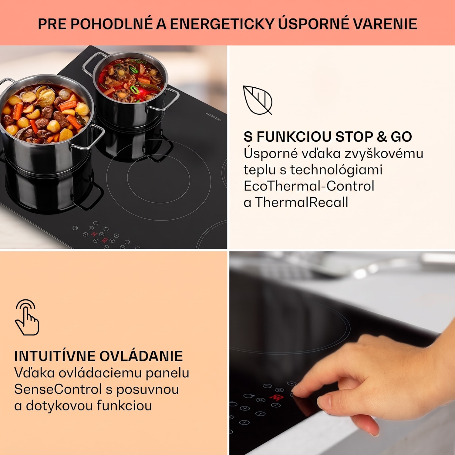 Virtuosa 5, vstavaná varná doska, 5 zón, 8200W, sklokeramika 75 cm | Dvojitý | Bez rámu