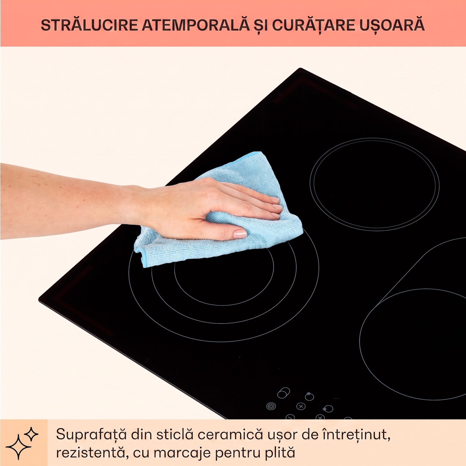 Virtuosa 5, plită încorporabilă, 5 zone, 8500 W, sticlă ceramică 75 cm | Oval/Triplu | Fără ramă