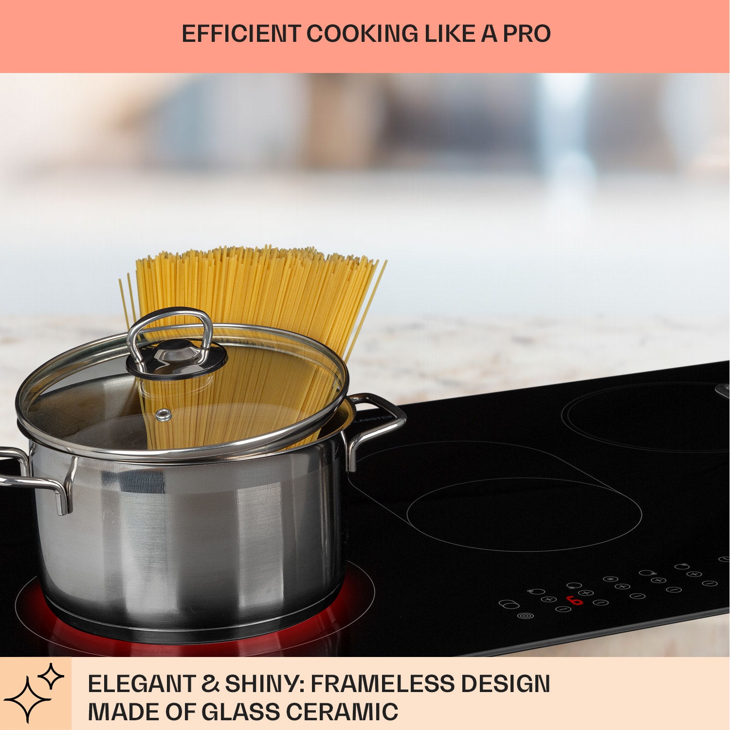 Virtuosa 5, плот за вграждане, 5 зони, 8500W, стъклокерамика 