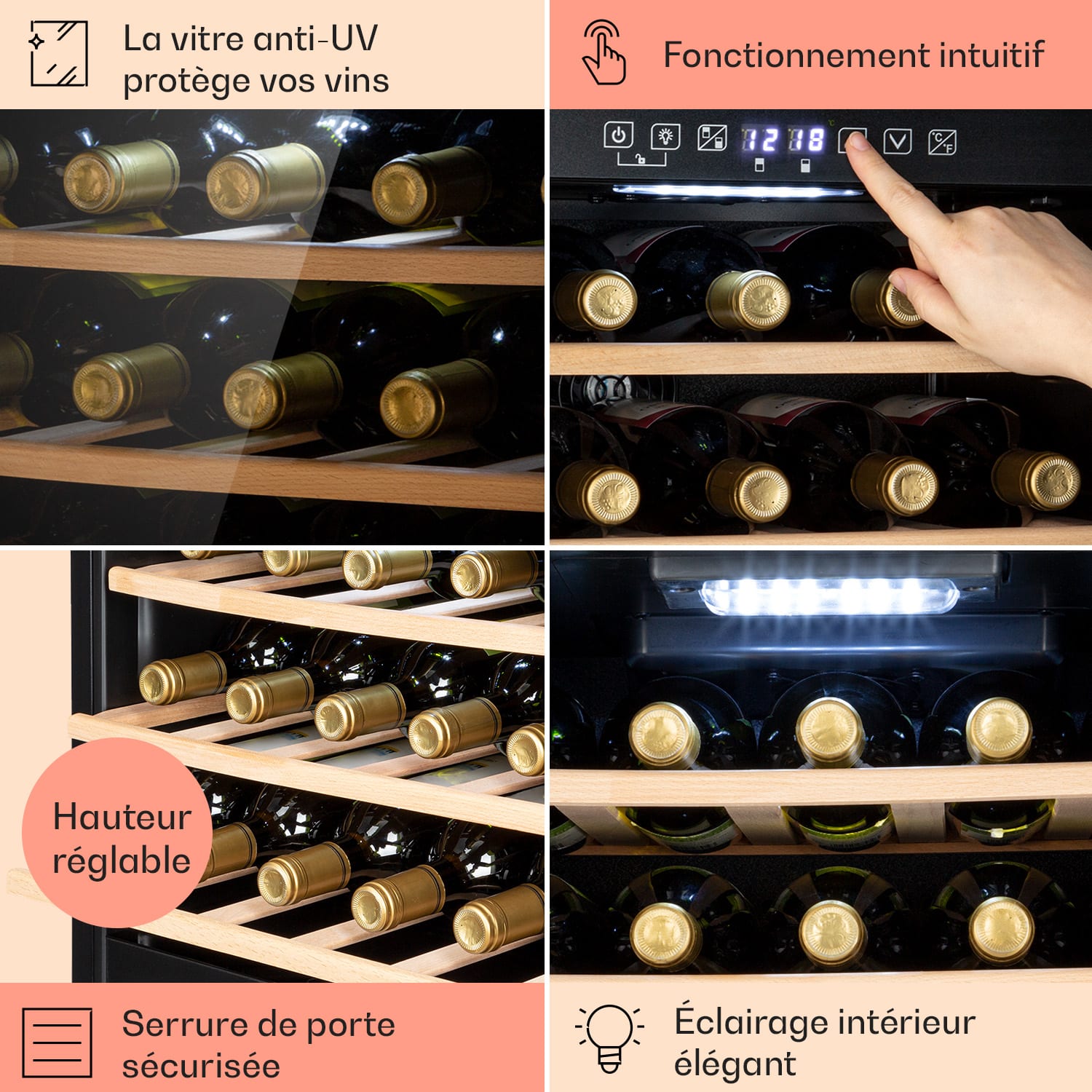 Barossa 29 Duo wijnkoelkast 29 flessen 80 liter 2 zones toetsbediening 2 koelzones | 29 flessen