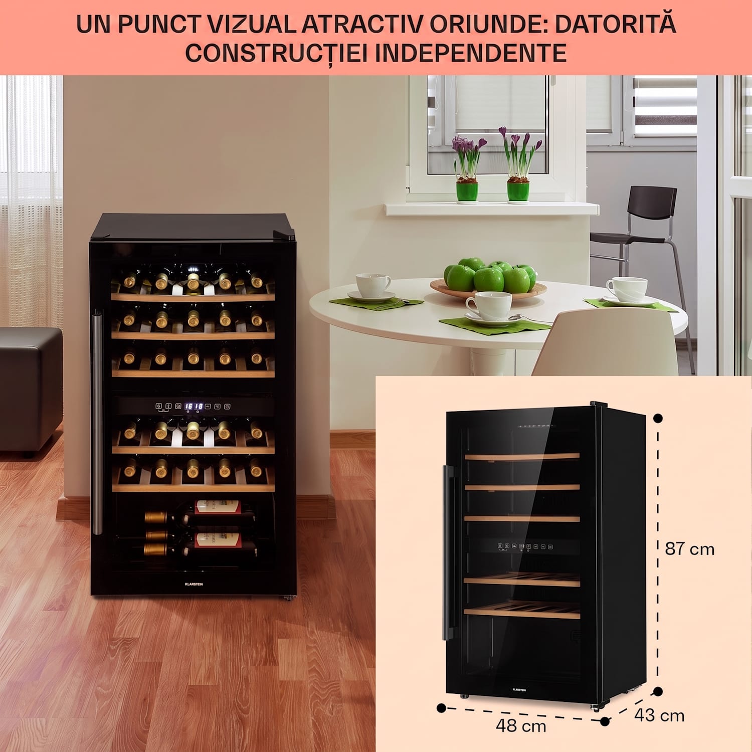 Barossa 29 Duo, frigider pentru vin, 29 sticle, 80 litri, 2 zone, buton de control 2 | 29_bottles