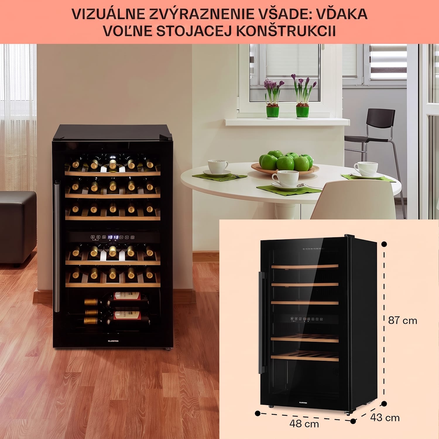 Barossa 29 Duo, vinotéka, 80 l, 29 fliaš, 2 zóny, ovládanie tlačidlom 2 chladiace zóny | 29 fliaš