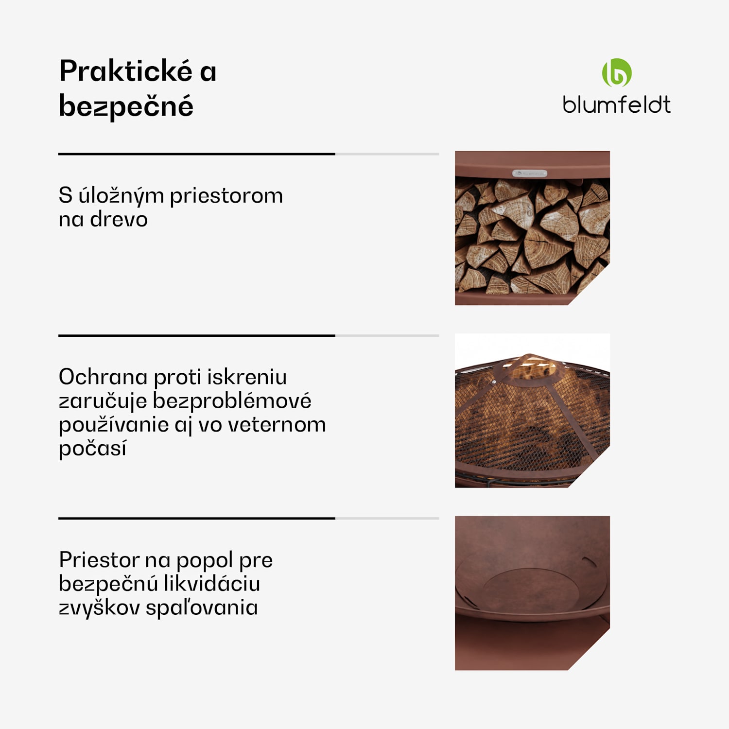 Firebowl Ebeko 3 v 1, možno použiť ako gril alebo stôl, grilovací rošt + ochrana proti iskrám Hrdza