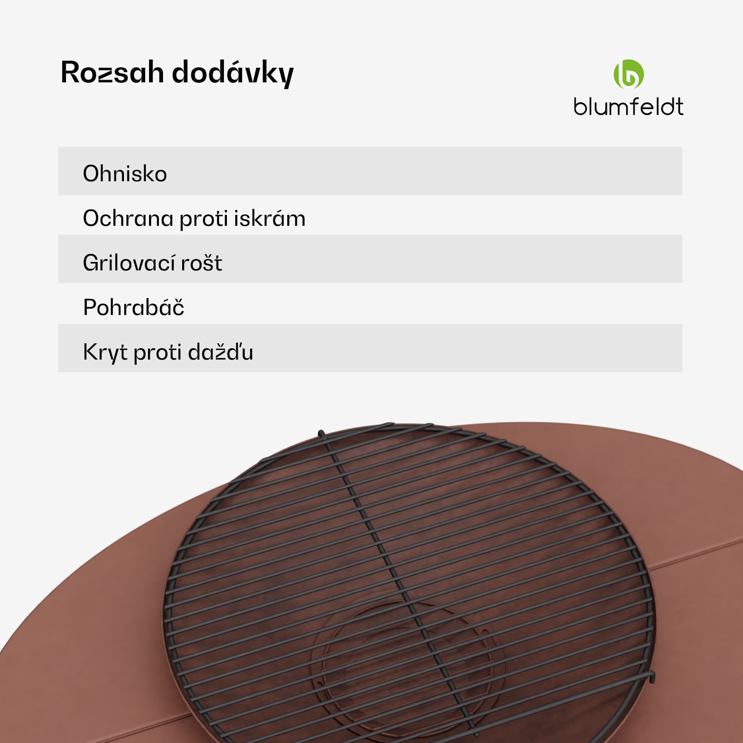 Firebowl Ebeko 3 v 1, možno použiť ako gril alebo stôl, grilovací rošt + ochrana proti iskrám Hrdza