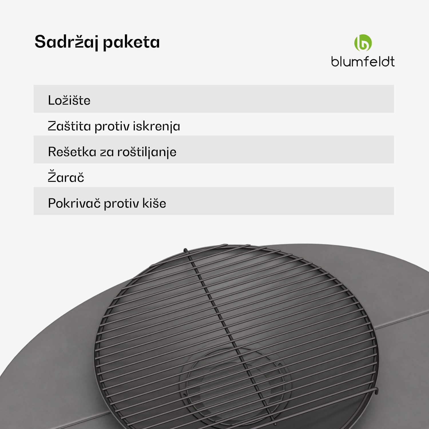 Firebowl Ebeko 3 u 1, može se koristiti kao roštilj ili stol, rešetka za roštilj + zaštita od iskrenja Crna