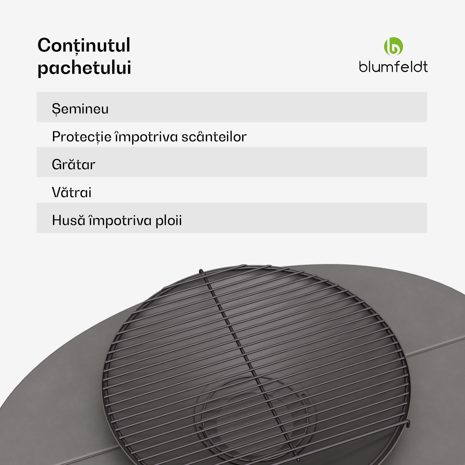 Firebowl Ebeko 3 în 1, poate fi folosit ca grătar sau masă, grătar pentru grătar + protecție împotriva scânteilor Negru