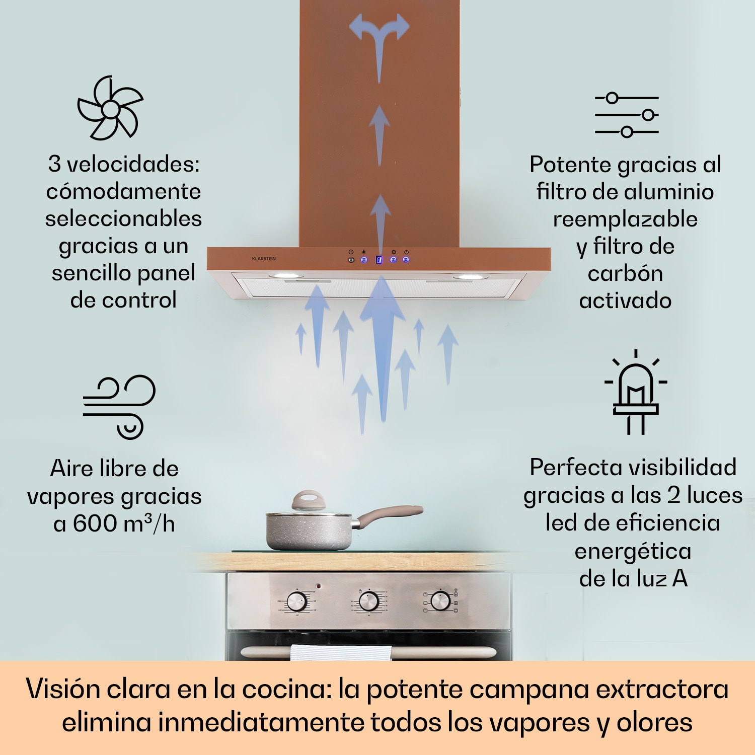 Limelight Campana extractora de pared 60cm 600m³/h 