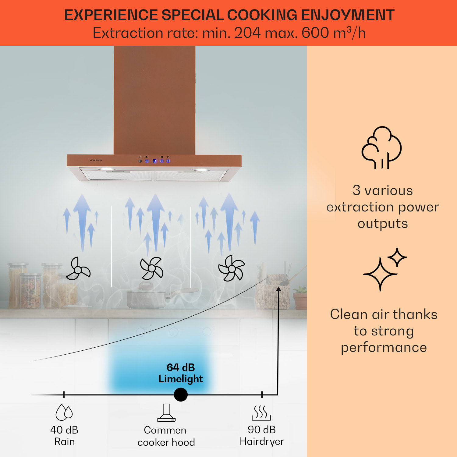 Limelight Cooker Extractor Hood 60cm Wall Hood 600m³ / h 