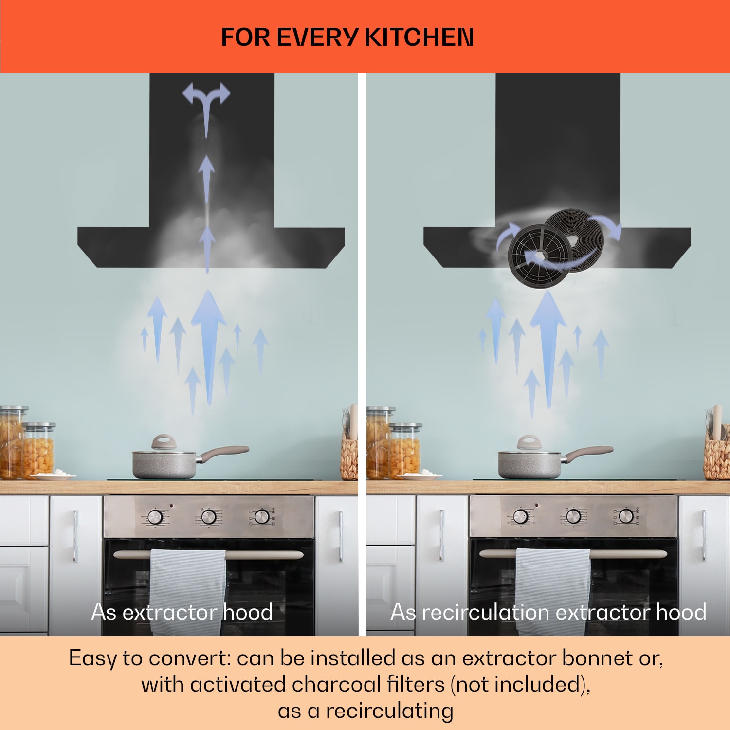 Limelight Cooker Extractor Hood 60cm Wall Hood 600m³ / h 