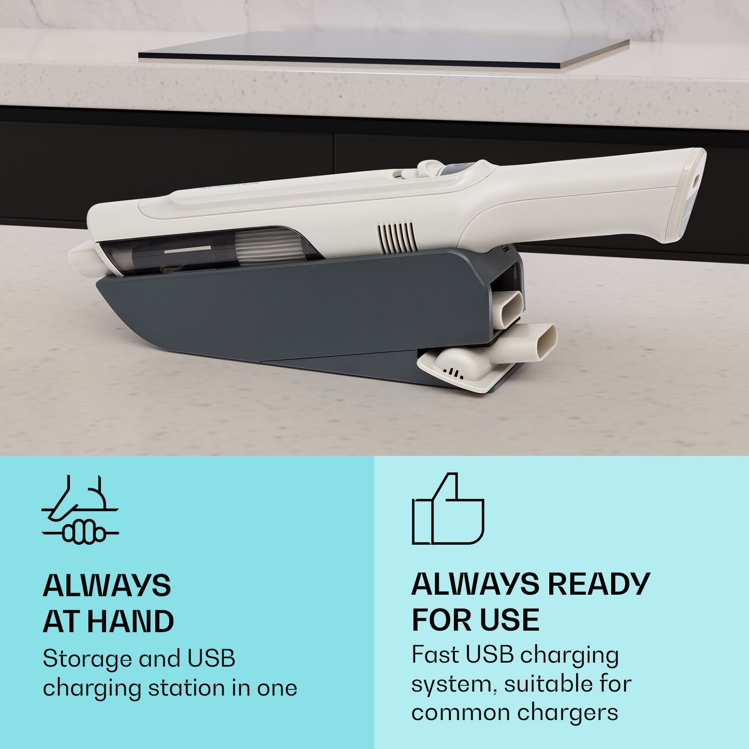 LARMA akumulátorový ruční vysavač, akumulátorový, bezsáčkový, na baterie, doba chodu max. 32 min. 