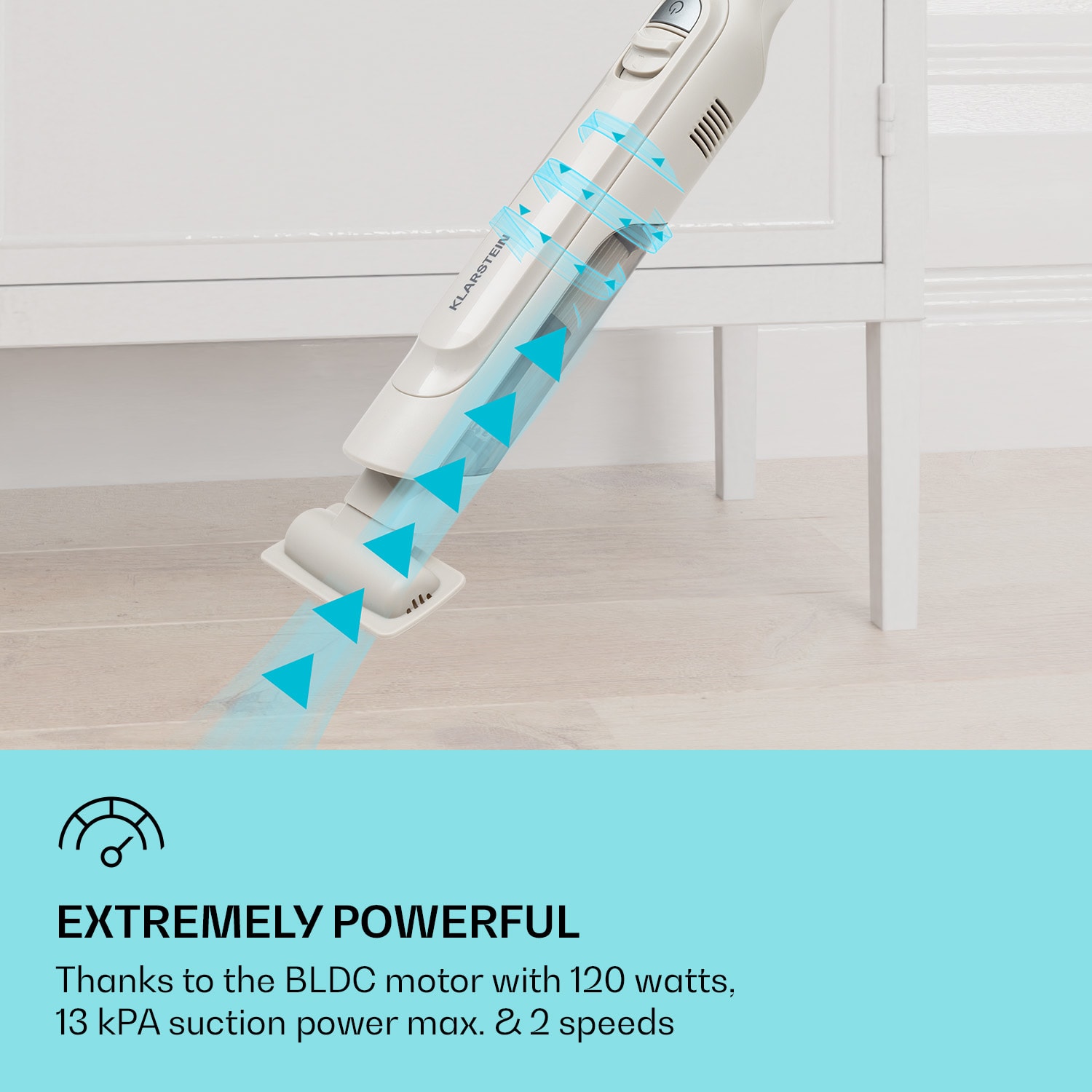 LARMA akumulátorový ruční vysavač, akumulátorový, bezsáčkový, na baterie, doba chodu max. 32 min. 