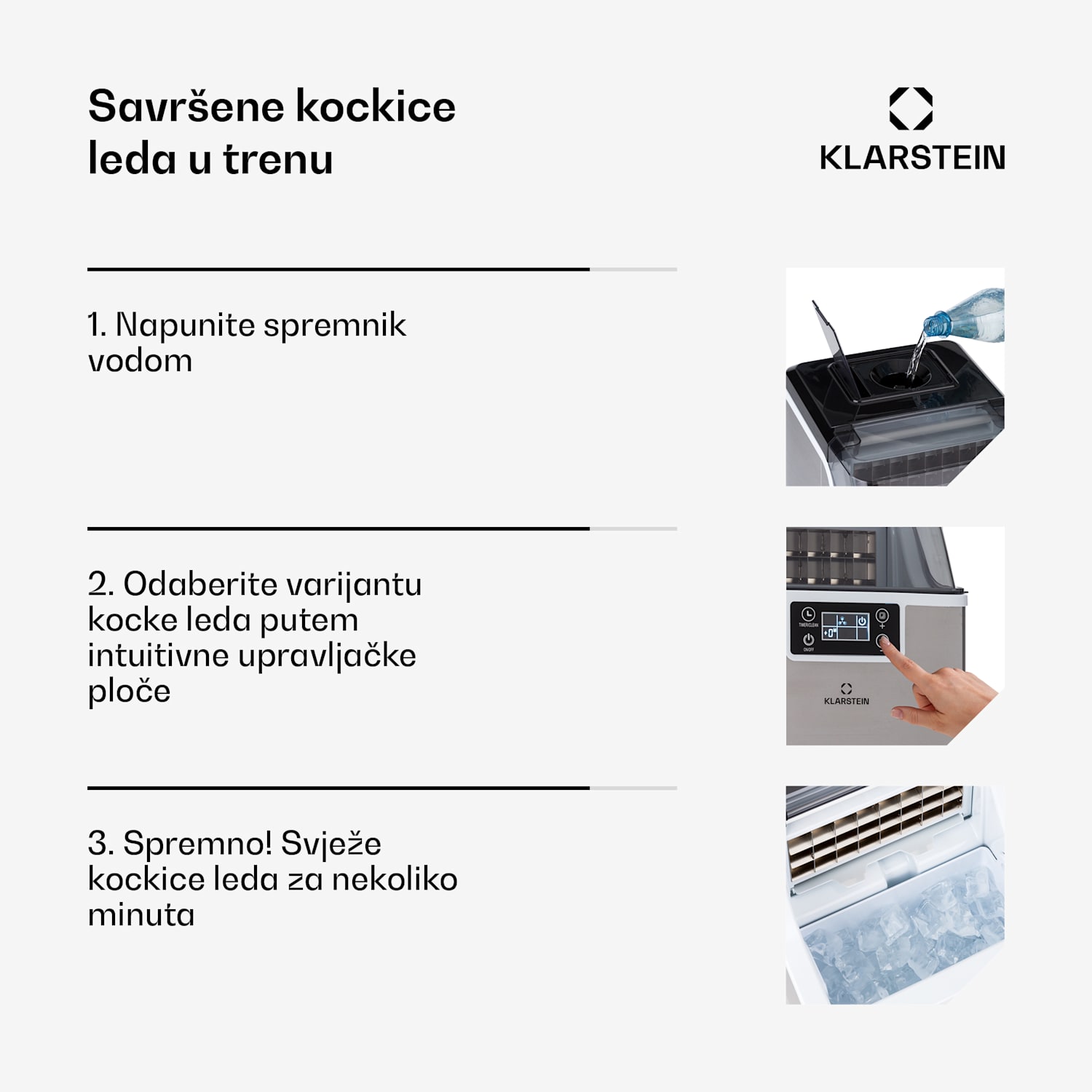 Chios, aparat za led, 20 kg/24 h, Auto-Clean, spremnik za vodu 3,2 litre Nehrđajući čelik