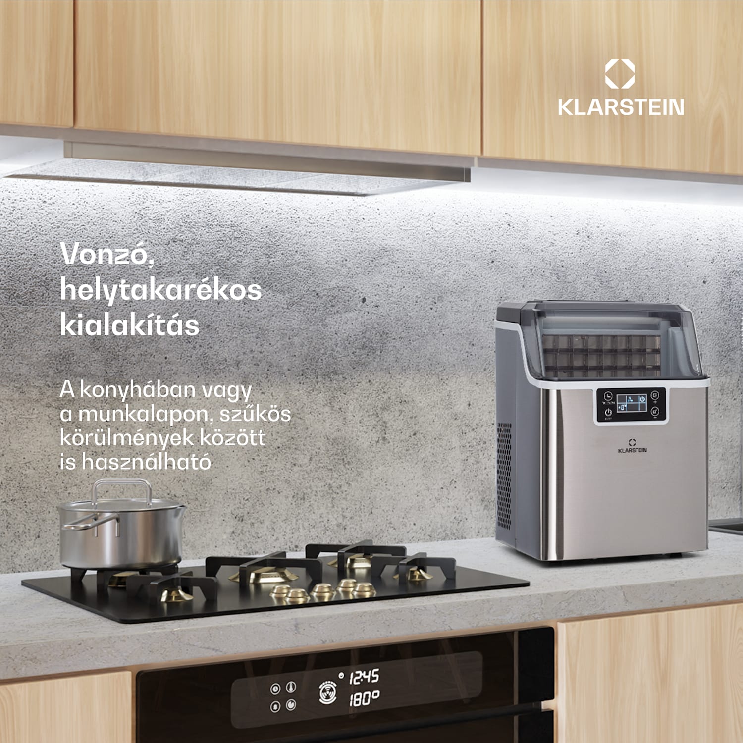Chios, jégkocka készítő, 20 kg /24 h, Auto-Clean, 3,2 L tartály Rozsdamentes acél