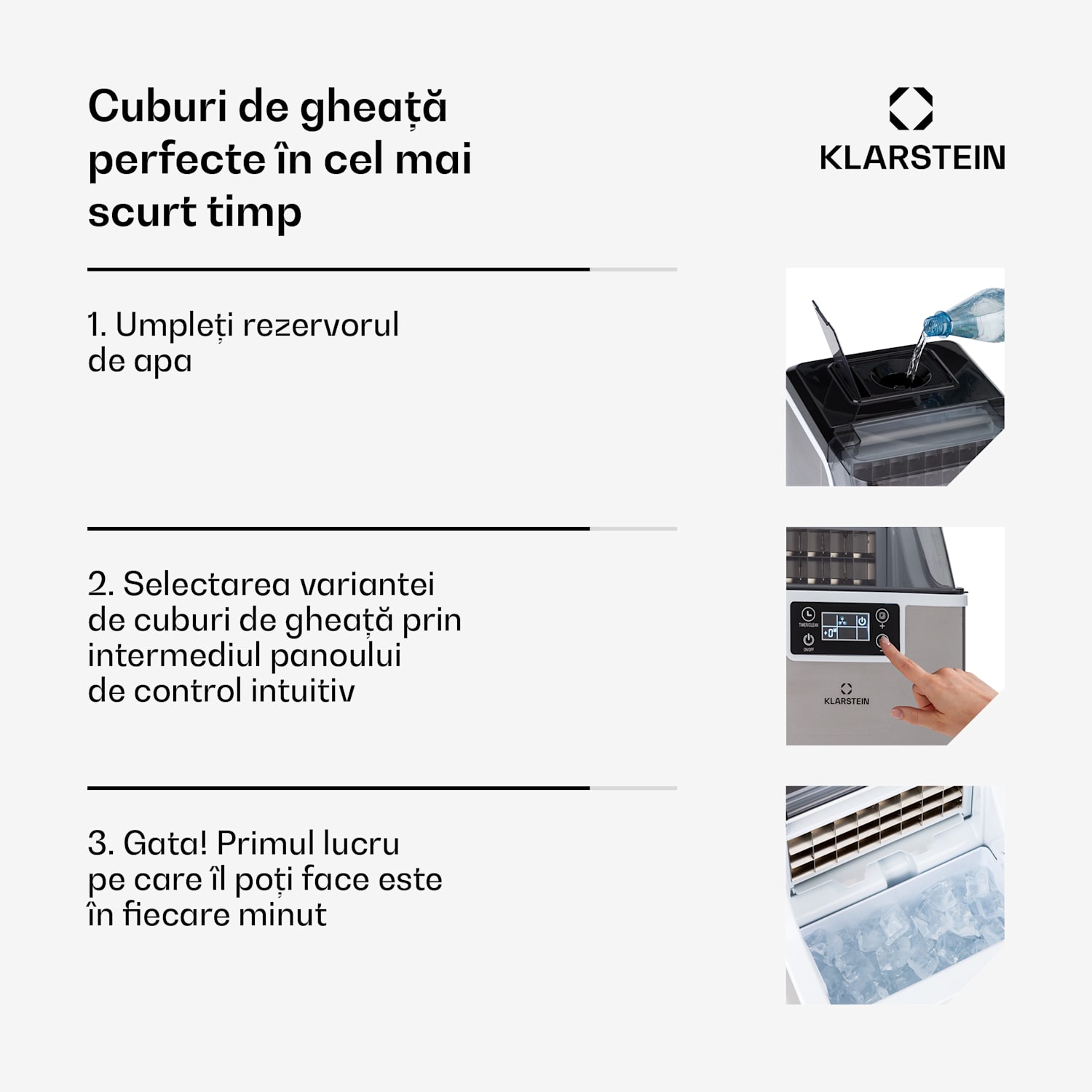 Chios, aparat de făcut cuburi de gheață, 20 kg/24 h, Auto-Clean, rezervor de apă de 3,2 litri Oțel inoxidabil
