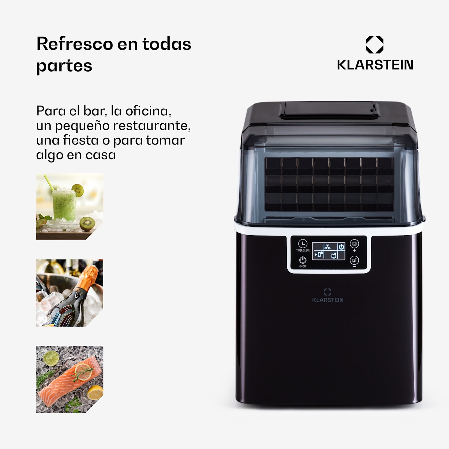 Cubitera Chios 20 kg/24 h Auto-Clean depósito de agua de 3,2 litros Negro