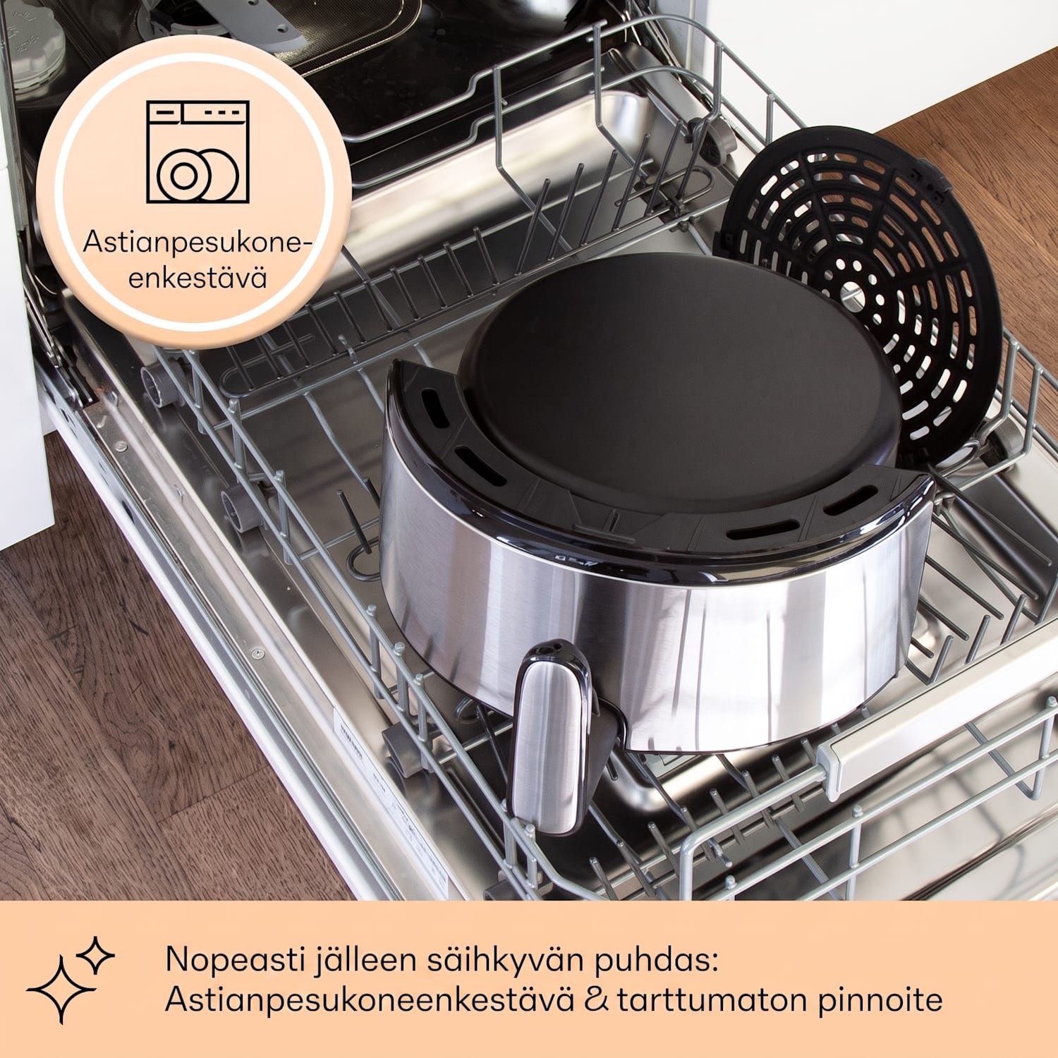 Klarstein Crisp-Pro 4.3L ilmakäristin ruostumaton teräs 