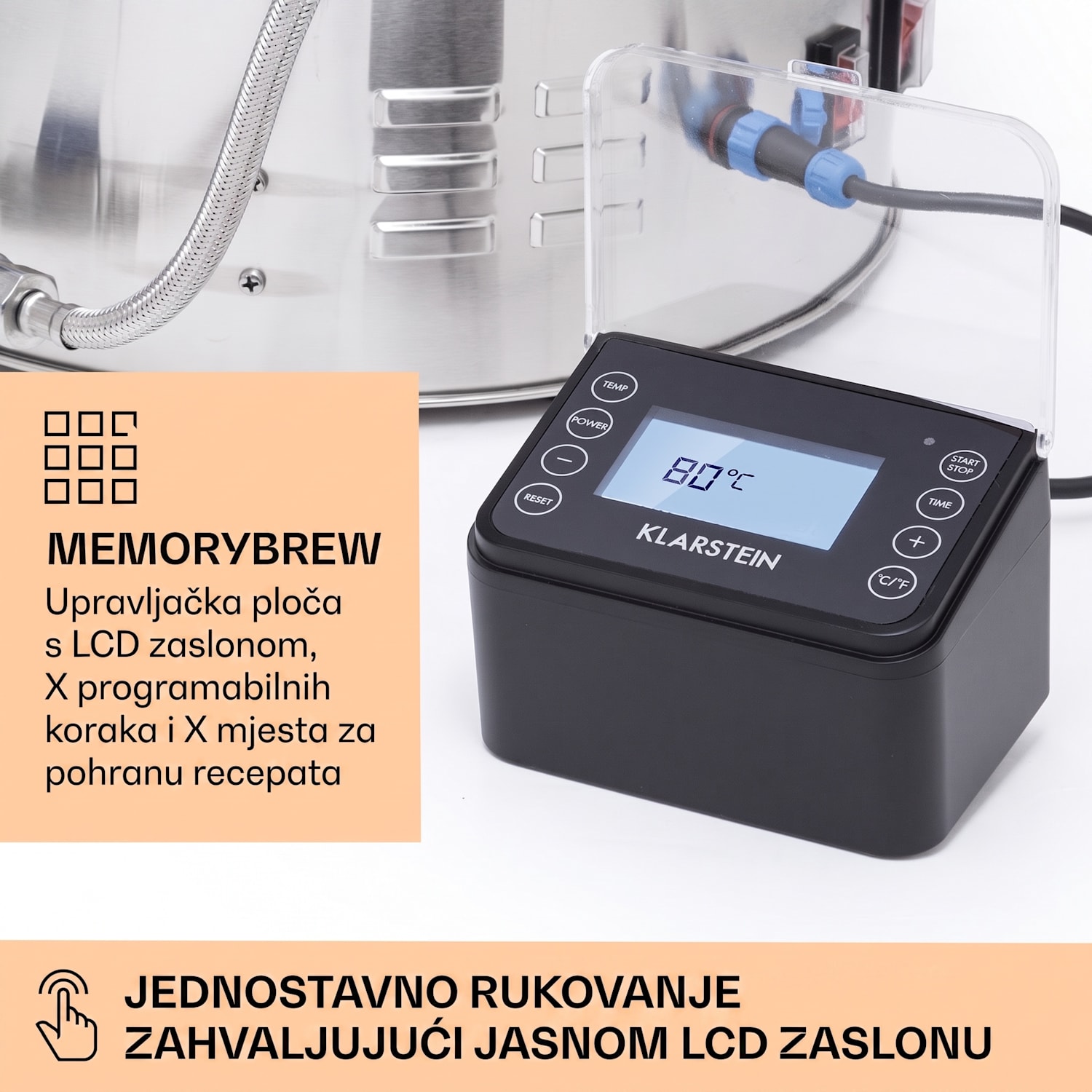 Brauheld Smart 35 bojler 2500W 35L 100°C cirkulacijska pumpa od nehrđajućeg čelika 35 L | Nehrđajući čelik