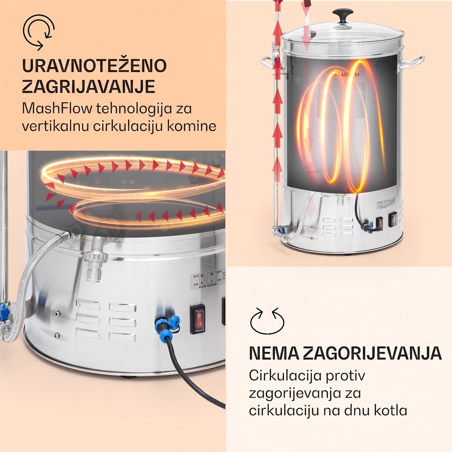 Brauheld Smart 35 bojler 2500W 35L 100°C cirkulacijska pumpa od nehrđajućeg čelika 35 L | Nehrđajući čelik