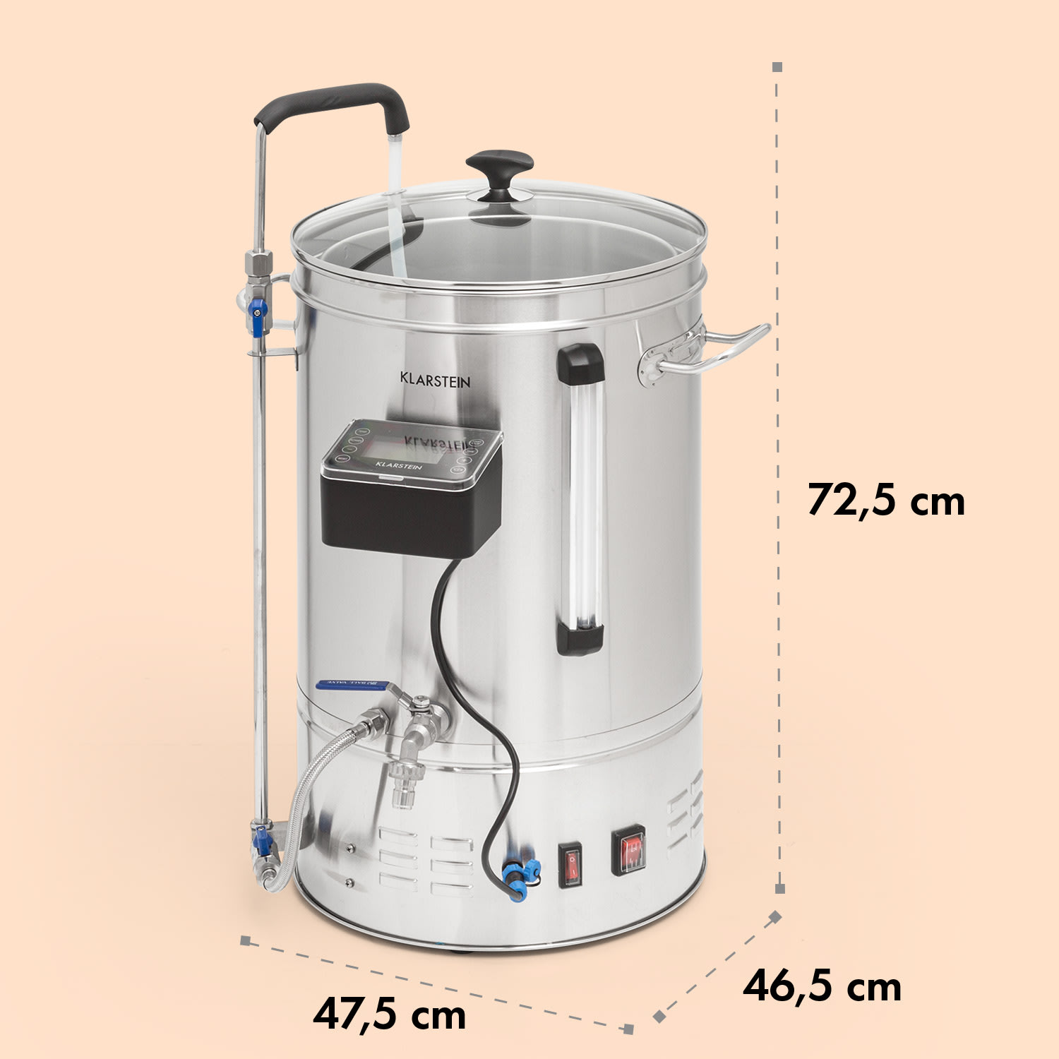Brauheld Smart 35, sladový kotel, 35 l, 2500 W, 100 °C, oběhové čerpadlo, nerezová ocel 35 litrů | Nerezová ocel