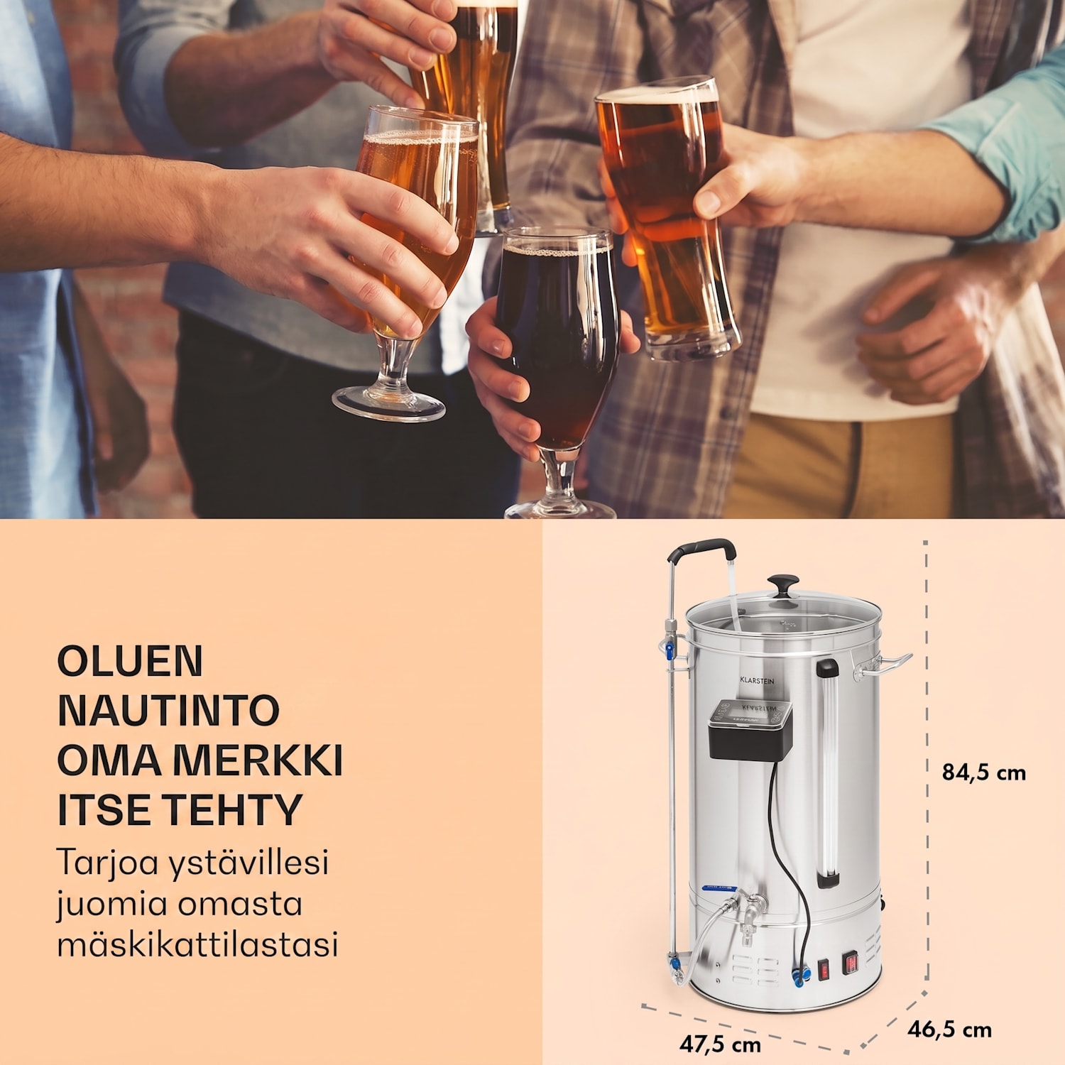 Brauheld Smart 45 mäskäyskattila 2500 W 45 l 100 °C kiertopumppu ruostumaton teräs 45 L | Ruostumaton Teräs