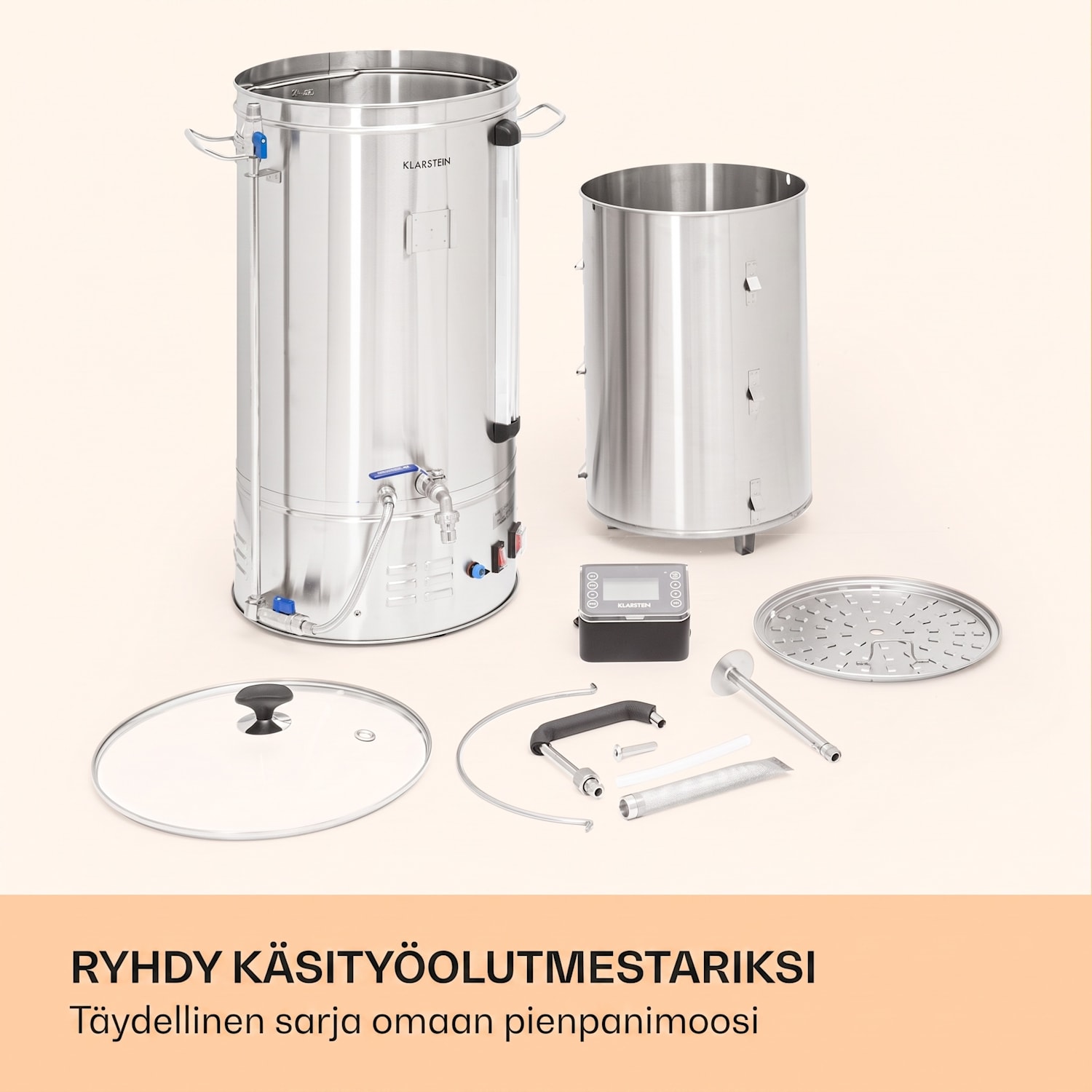 Brauheld Smart 45 mäskäyskattila 2500 W 45 l 100 °C kiertopumppu ruostumaton teräs 45 L | Ruostumaton Teräs