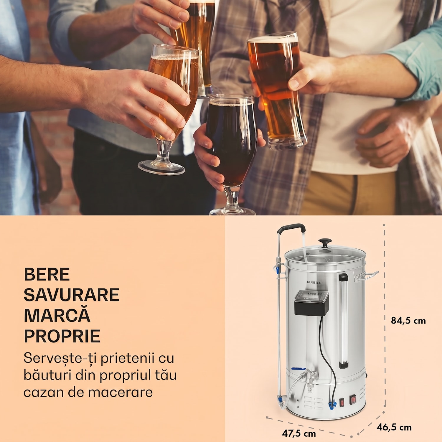 Brauheld Smart 45 Cazan de măcinat 2500 W 45 L 100°C Pompă de circulație Oțel inoxidabil 45 L | Oțel inoxidabil