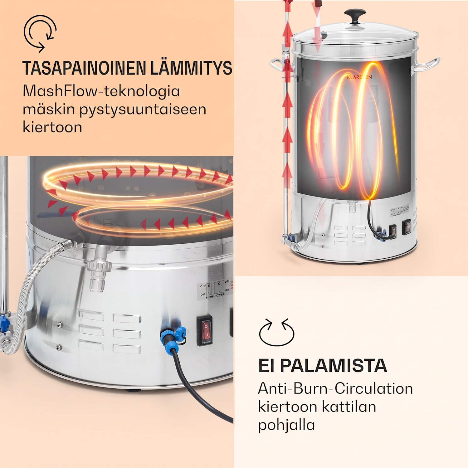 Brauheld Smart 65 mäskäyskattila 2500 W 65 l 100 °C kiertopumppu ruostumaton teräs 65 L | Ruostumaton Teräs