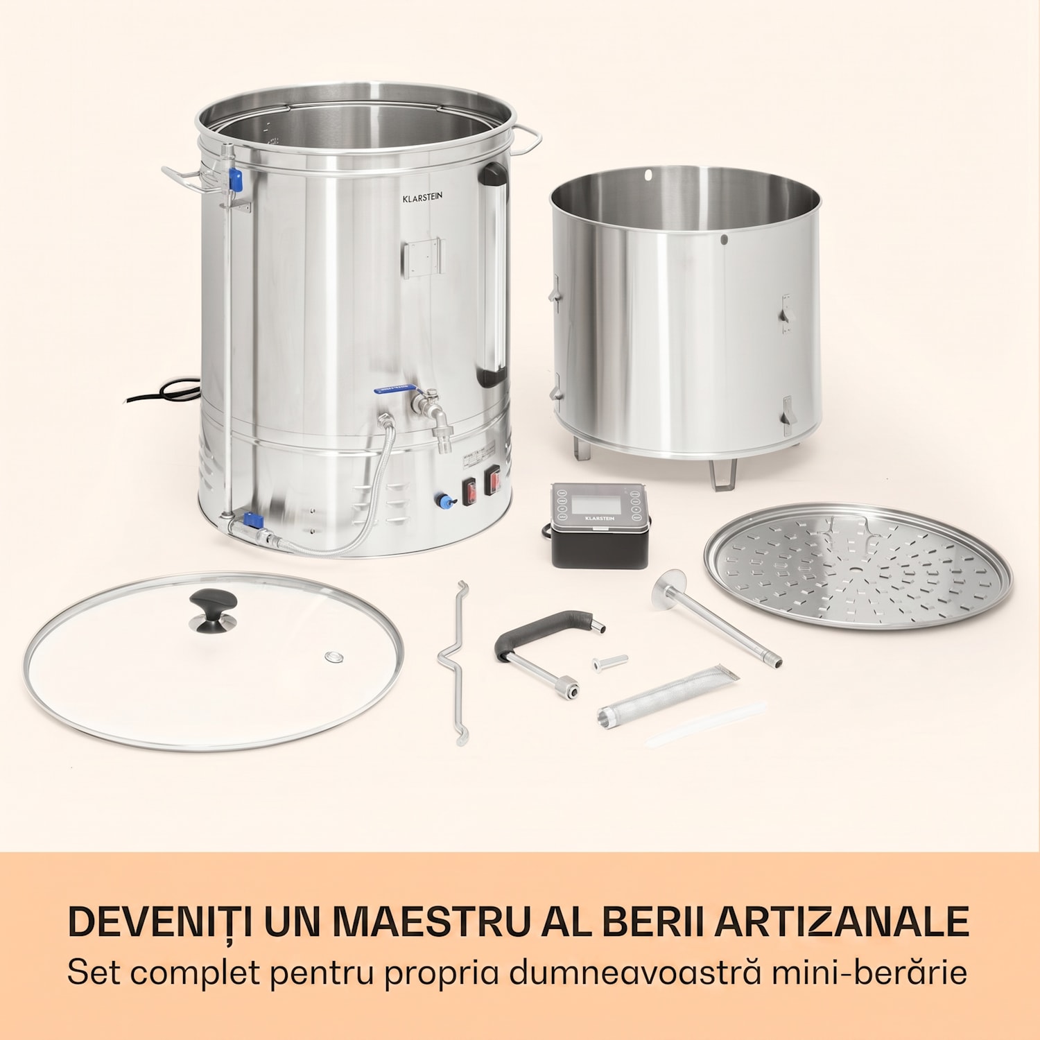 Brauheld Smart 65 Cazan de măcinat 2500 W 65 L 100°C Pompă de circulație Oțel inoxidabil 65 L | Oțel inoxidabil