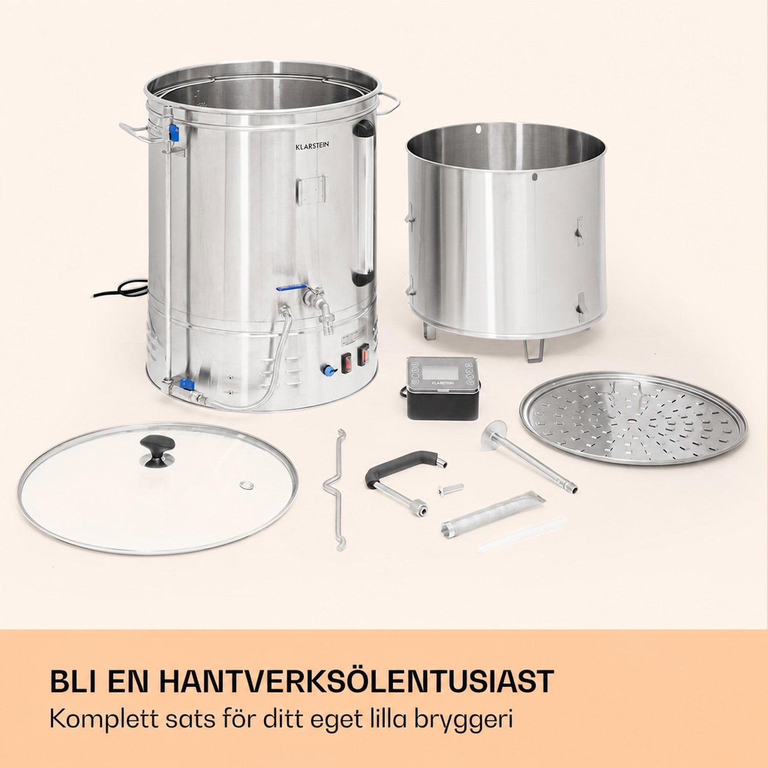 Brauheld Smart 65 Mäskningskärl 2500W 65l 100°C cirkulationspump rostfritt stål 65 L | Rostfritt Stål
