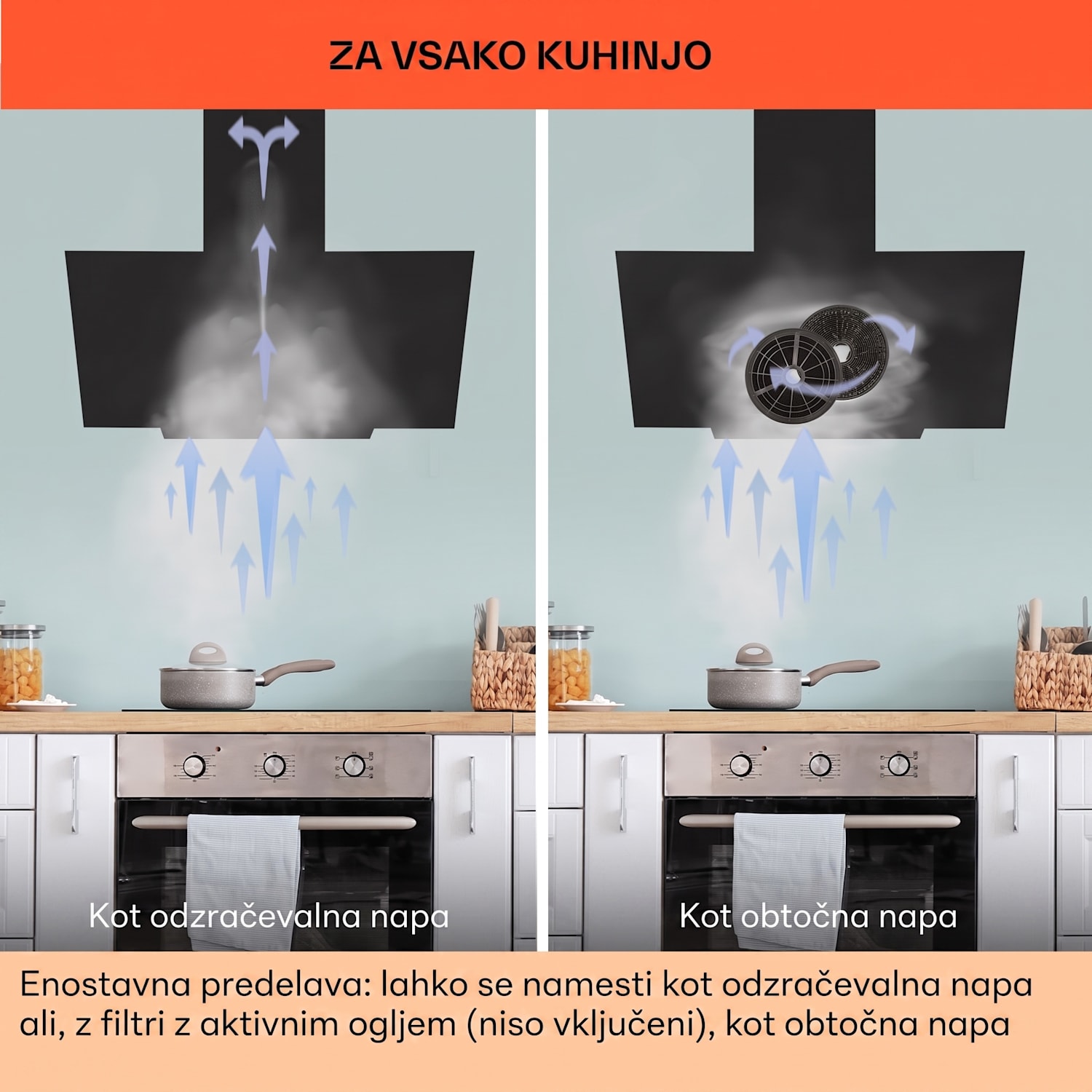 Ava 60 Smart, kuhinjska napa, 60 cm, stenska, WiFi, A++, 515 m³/h, zaslon na dotik 60 cm | Bela